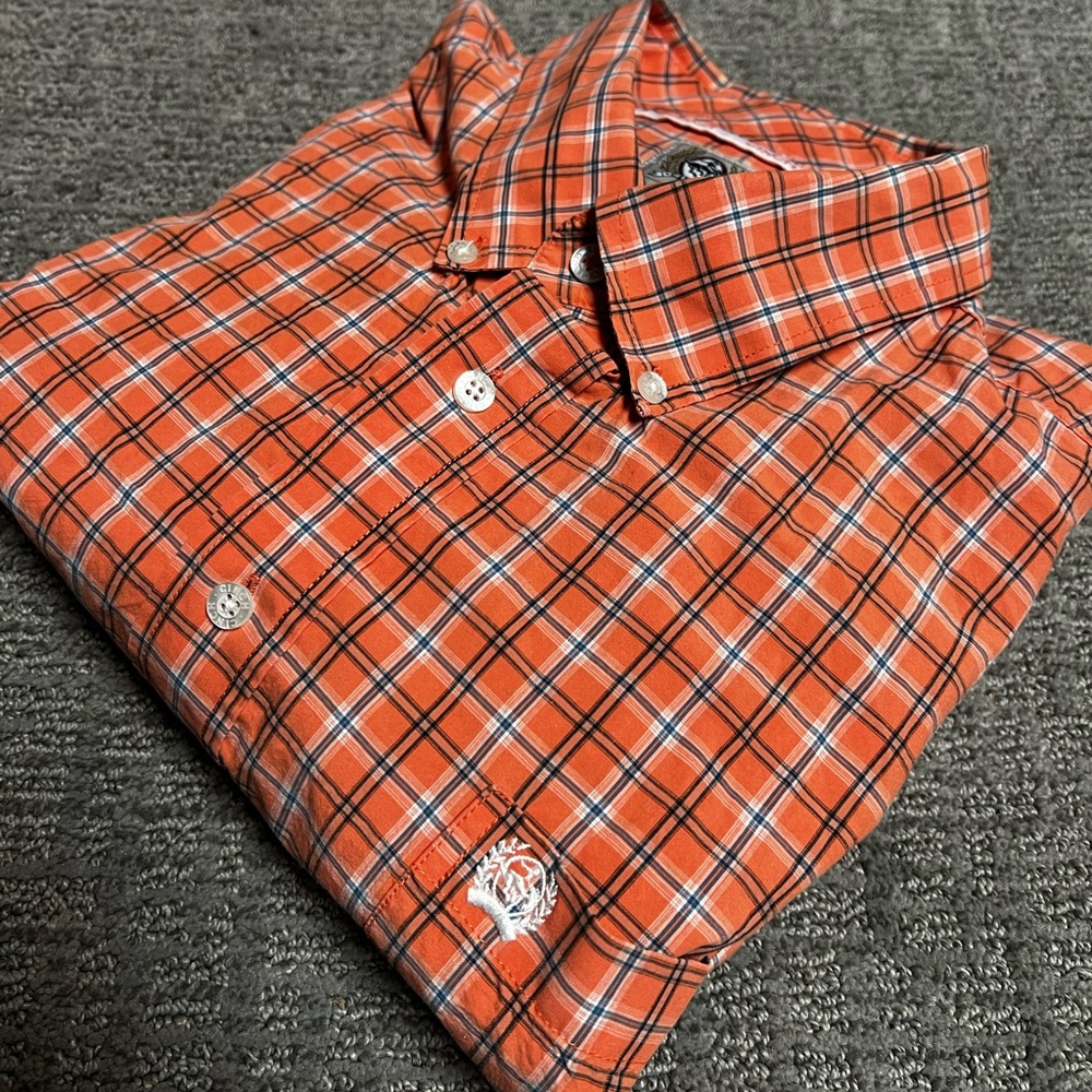 Cinch long sleeve orange plaid long sleeve button up size XL